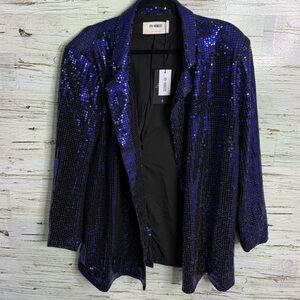 Chic Blue Sequin Blazer by Express
